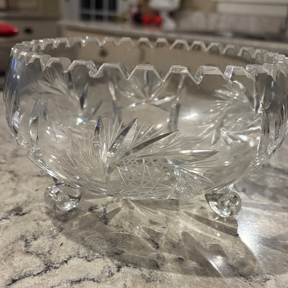Elegant Crystal Cut Glass Bowl
